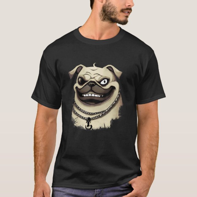 Evil Dog Pug Halloween 1 T-Shirt (Front)
