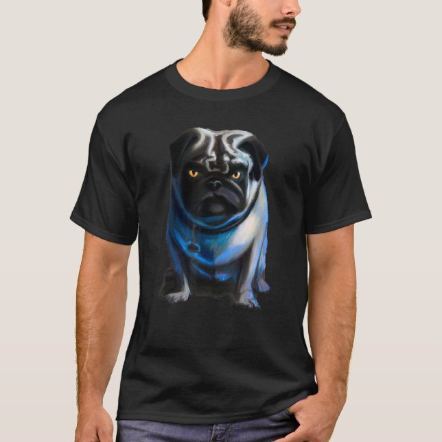 Evil Dog Pug Halloween T-Shirt (Front)