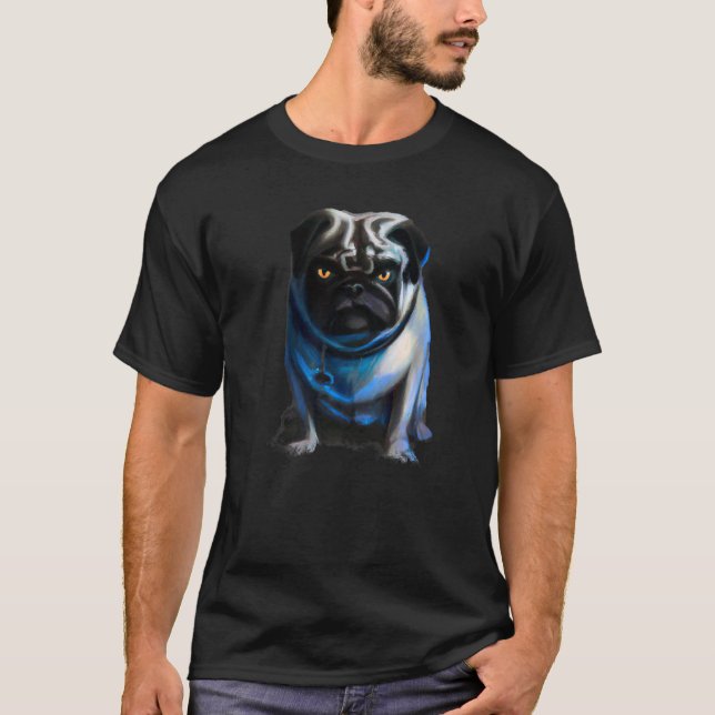 Evil Dog Pug Halloween T-Shirt (Front)