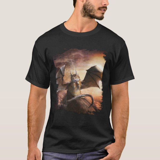 Evil Dragon Kitty Cat T-Shirt (Front)
