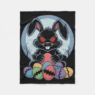 Evil Easter Bunny Scary Horror Rabbit Red Eyes Mon Fleece Blanket