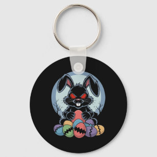 Evil Easter Bunny Scary Horror Rabbit Red Eyes Mon Key Ring