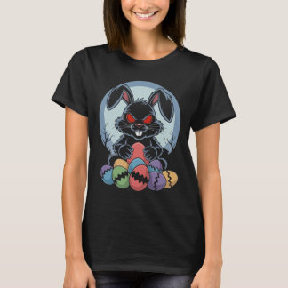 Evil Easter Bunny Scary Horror Rabbit Red Eyes Mon T-Shirt