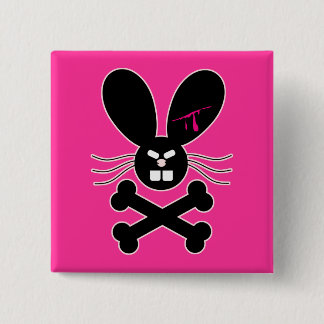 Evil Emo Bunny Crossbones 15 Cm Square Badge