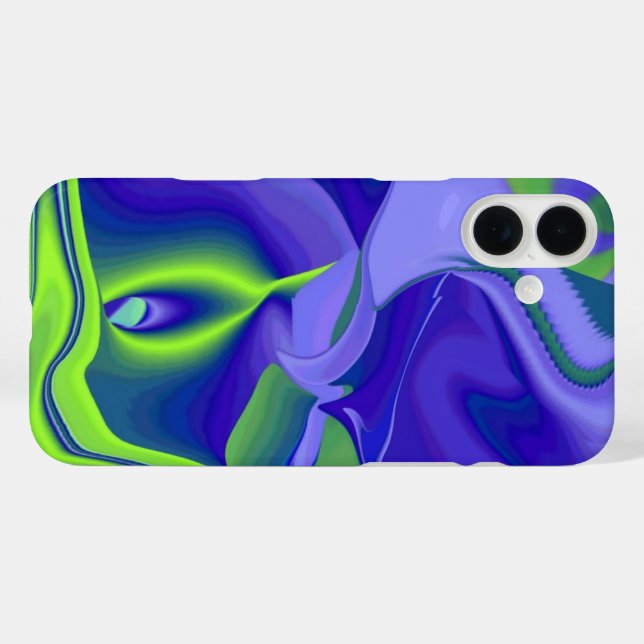 Evil Eye , 3D Abstract in green blue purple Case-Mate iPhone Case (Back (Horizontal))