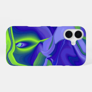 Evil Eye , 3D Abstract in green blue purple iPhone 16 Case