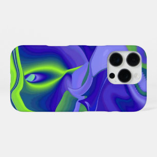 Evil Eye , 3D Abstract in green blue purple iPhone 16 Pro Case