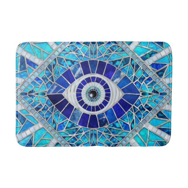 Evil Eye Amulet Mosaic Art Bath Mat (Front)