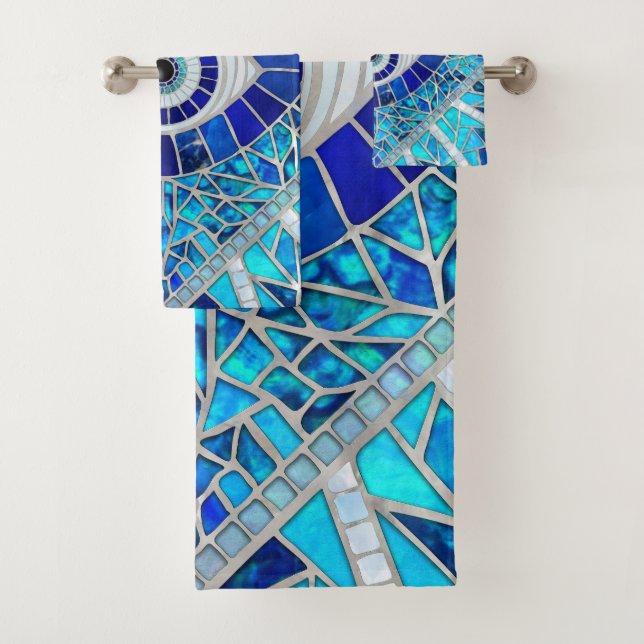 Evil Eye Amulet Mosaic Art Bath Towel Set (Insitu)