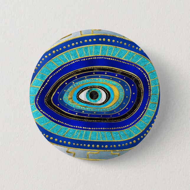 Evil Eye Amulet Ornament 6 Cm Round Badge (Front)