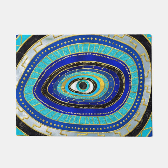 Evil Eye Amulet Ornament Doormat (Front)