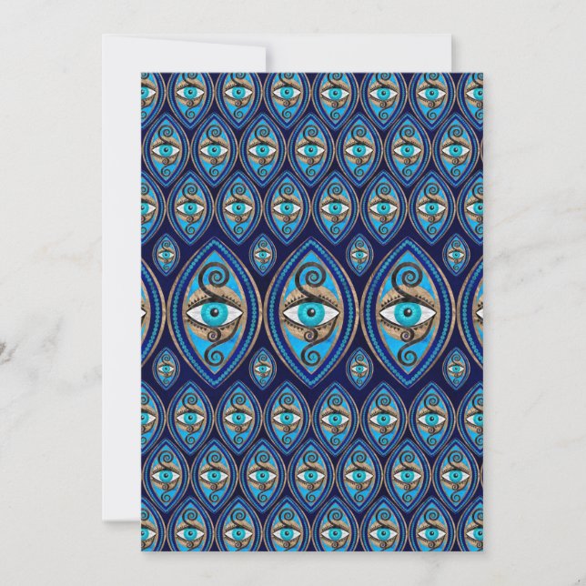 Evil Eye Amulet Pattern Holiday Card (Front)