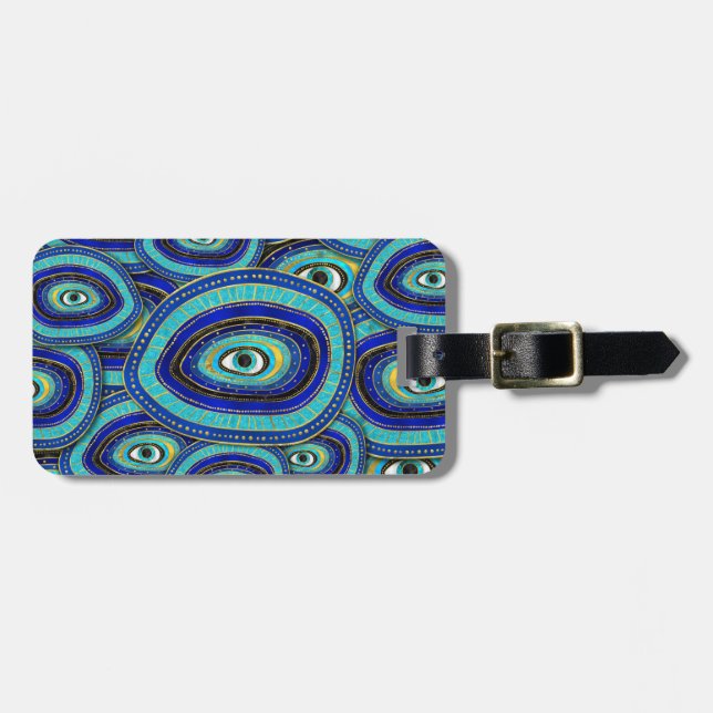 Evil Eye Amulet Pattern Luggage Tag (Front Horizontal)