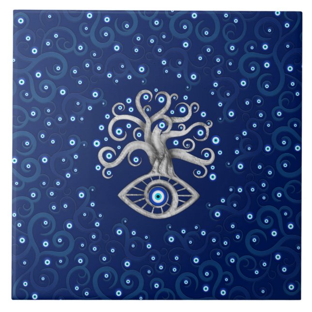 Evil Eye Amulet Tree Tile (Front)