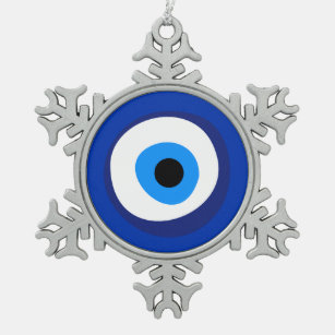 evil eye ancient symbol antiquity talisman superst snowflake pewter christmas ornament