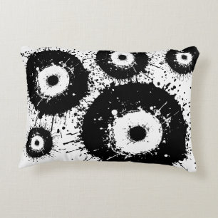 Evil eye black and white decorative cushion