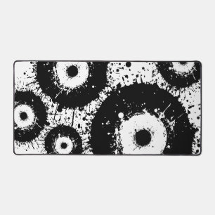 Evil eye black and white desk mat