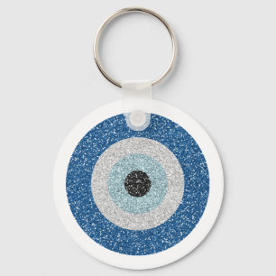 Evil eye - blue eye - scale large L Key Ring