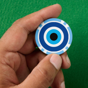 Evil Eye Blue Mati lucky symbol Poker Chips