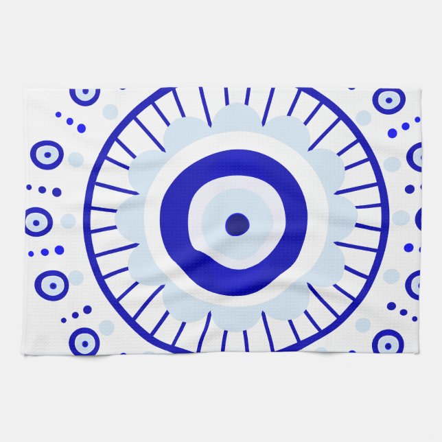 Evil Eye Burst Tea Towel (Horizontal)