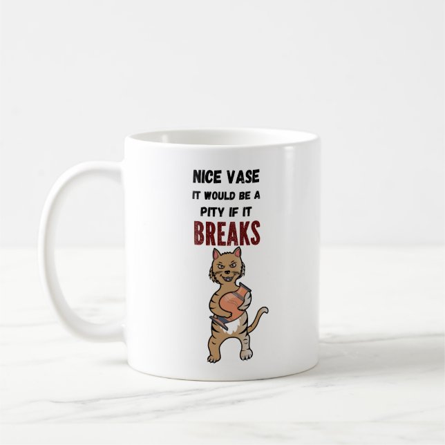 Evil eye cat, mischievous cat. Funny Cat Coffee Mug (Left)