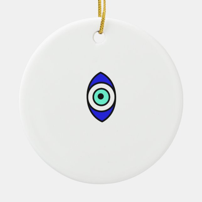 Evil Eye Ceramic Tree Decoration (Front)