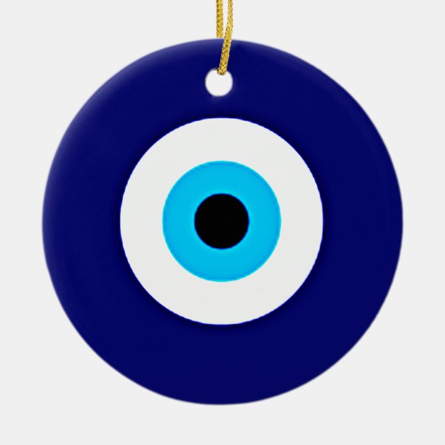 Evil Eye Charm Ceramic Tree Decoration (Front)