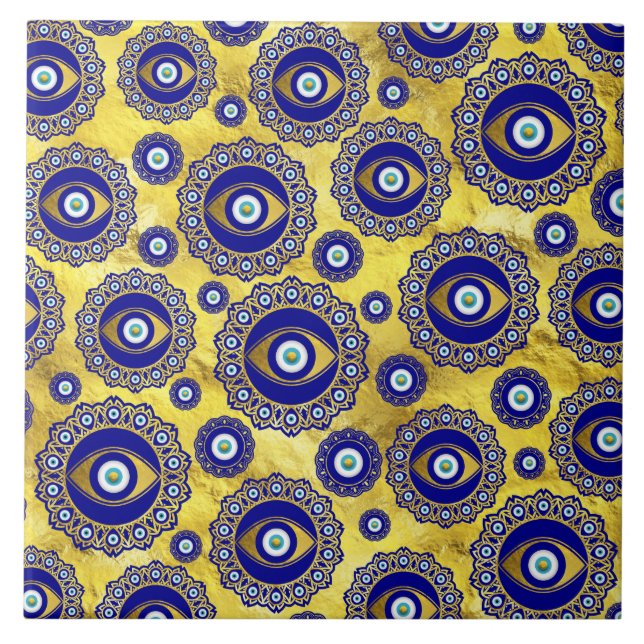 Evil Eye Charm Ornament Pattern Tile (Front)