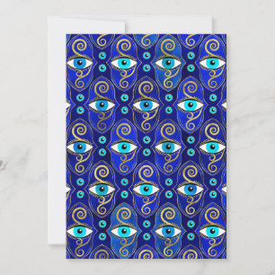 Evil Eye Charm Pattern Holiday Card