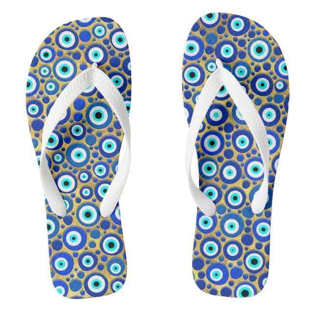 Evil Eye Charm Pattern Jandals (Footbed)
