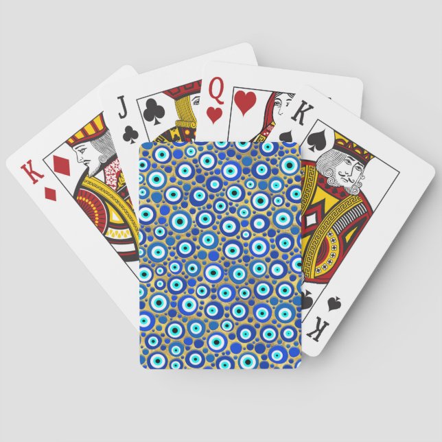 Evil Eye Charm Pattern Playing Cards (Back)