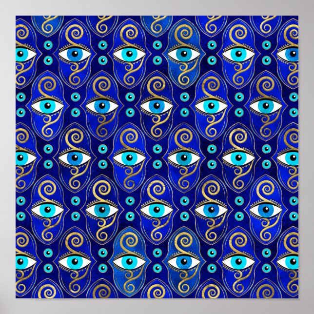 Evil Eye Charm Pattern Poster (Front)