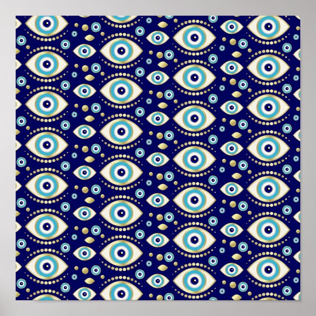 Evil Eye Charm Pattern Poster (Front)