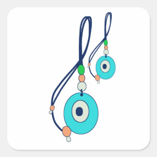 Evil Eye Charm  Square Sticker