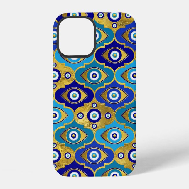 Evil Eye Charms in Quatrefoil Pattern iPhone Case (Back)