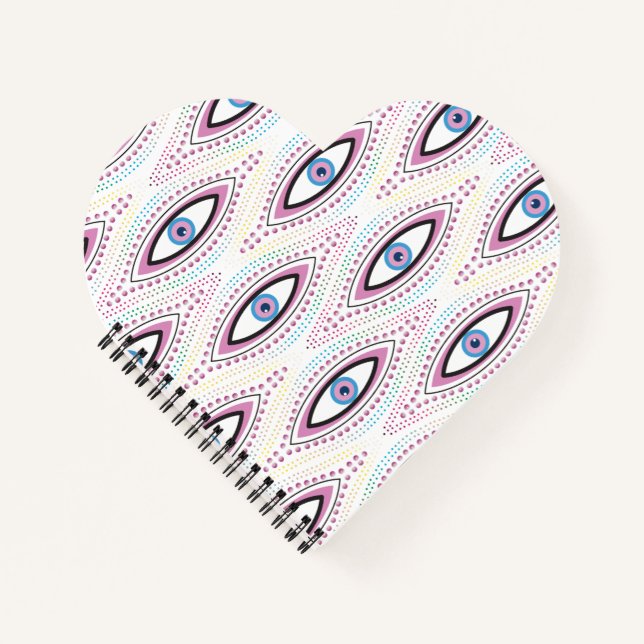Evil Eye colourful Notebook Journal heart book (Front)