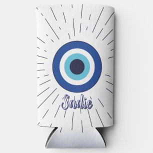 evil eye customisable seltzer can cooler