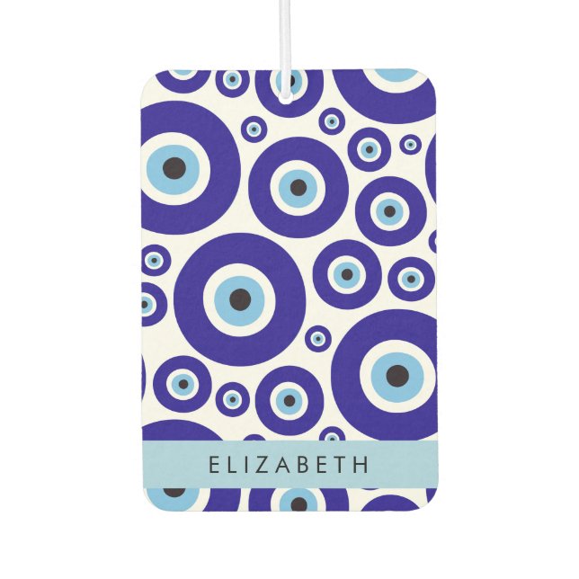 Evil Eye, Greek Eye, Turkish Eye, Mati, Your Name Car Air Freshener (Front)