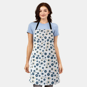 Evil Eye Greek Pattern: “Ftou Ftou” Amulet Apron