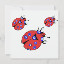 Evil Eye Ladybirds Card