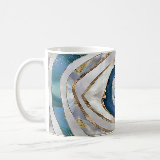 Evil Eye Mineral textures and gold Coffee Mug (Left)