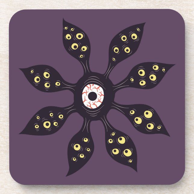 Evil Eye Monster Creepy Weird Gothic Art Coaster (Front)
