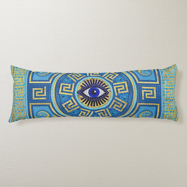 Evil Eye Mosaic Tile ornament Body Cushion (Front)
