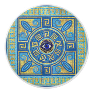 Evil Eye Mosaic Tile ornament Ceramic Knob