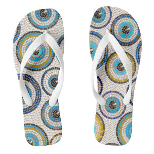 Evil Eye Mosaic Tile Pattern Jandals
