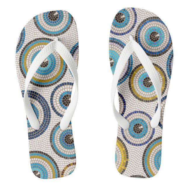 Evil Eye Mosaic Tile Pattern Jandals (Footbed)