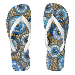 Evil Eye Mosaic Tile Pattern Jandals