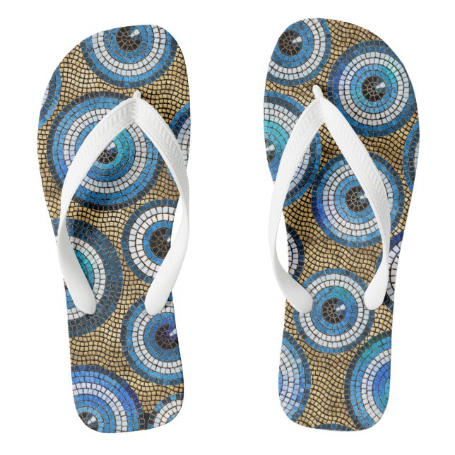 Evil Eye Mosaic Tile Pattern Jandals (Footbed)