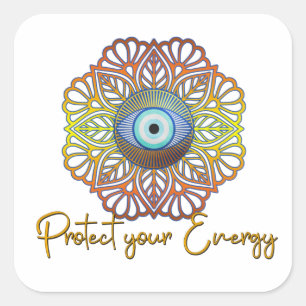 Evil Eye Mystical Celestial Third Eye Energy  Square Sticker