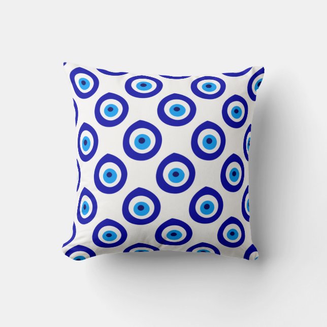 Evil Eye Nazar Amulet Symbol Pattern Cushion (Front)
